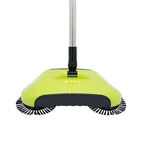 3 in 1 Automatische Hand Push Sweeper Broom, KONKY Haushalt Besen Kehrmaschine, 360 Degree Rotary Reinigungsmaschine Easy Sweep Mülleimer Kehrschaufel, Grün Cover