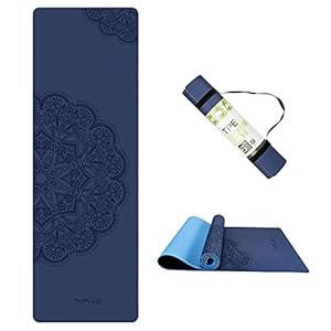 TOPLUS Yogamat, antislip, gymnastiekmat, TPE, trainingsmat, pilatesmat, yoga, fitnessmat met draagriem, oefenmat, sportmat, 183 x 61 x 0,6 cm