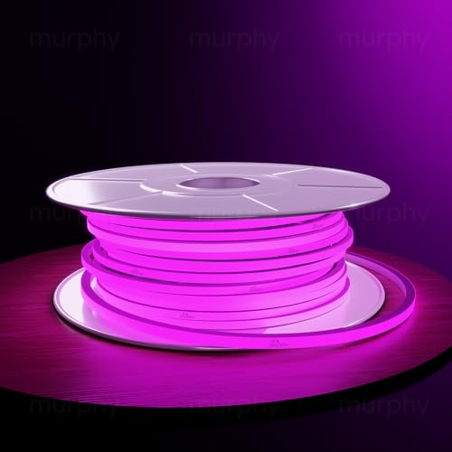 Image of Murphy Neon Rope Light 5 Meter | 2835 SMD 120LED /M | Waterproof Cuttable Flexible LED Rope Light with Connector & Adapter | Pink | for Indoor Outdoor Decoration & Signage | 10-Month Warranty
