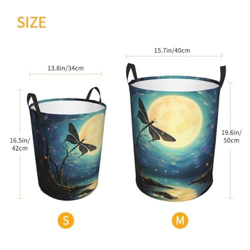 Panier à linge étanche portable avec poignées sac rangement circulaire chambre - 4