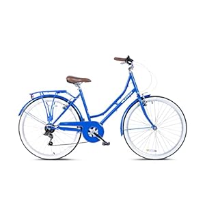 Wildtrak – Stalen stadsfiets, volwassenen, 26 inch, 6 versnellingen, Shimano-schakeling – donkerblauw
