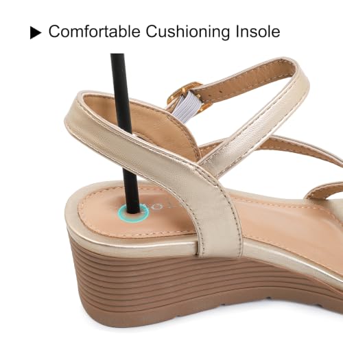 Image of Wedge Sandals for Women Dressy Comfortable Low Heel Summer Shoes