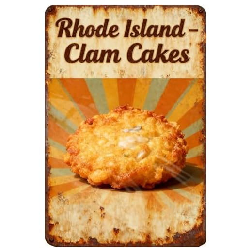 Rhode Island – Clam Cakes Metal Tin Sign 8x12 Inch - Retro Wall Decor For Man Cave，Home, Bar, Kitchen, Garage