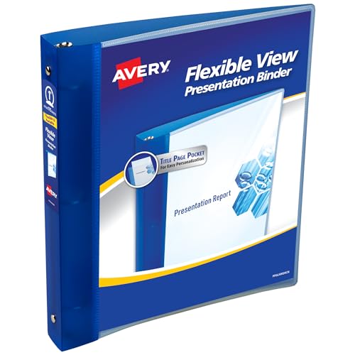 Avery Flexible View 3 Ring Binder, 1 Inch Round Rings,...