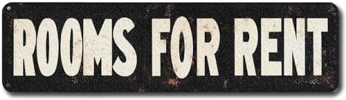 Letrero de advertencia de habitaciones para alquiler, letrero de zona novedosa, decoración de pared para granja, patio, puerta delantera, interior y exterior, letrero de calle rústico, 40 x 10 cm
