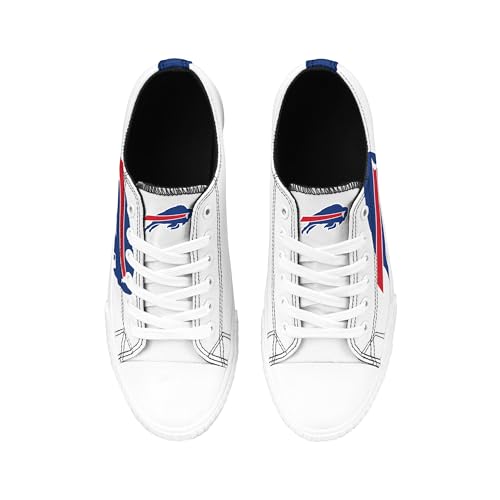 Image of FOCO NFL Womens NFL Ladies Fashion Team Big Logo Low Top White Canvas Sneakers Shoes