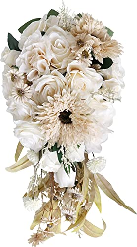 Gotik Hochzeitsstrauß Künstlich - Brautstrauß Mit Federn Für Hochzeit & Jubiläum