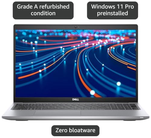 Image of Dell Latitude 5520 15.6 inch Laptop, i5 1145G7 2.6Ghz, 16GB DDR4, 256GB NVMe SSD, HDMI, Thunderbolt 3, Webcam, Windows 11 Pro (Renewed)