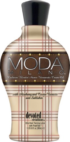 Devoted Creations Moda Milano Tanning Lotion Cashmere Blended Aroma Therapeutic Cream Oil 12.25 oz