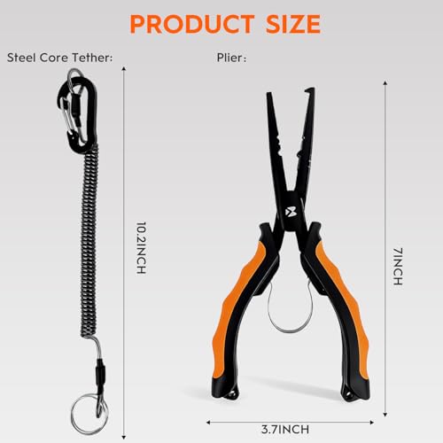 BasicGear Classic Fishing Pliers, 7 in, S45C Carbon Steel, External Spring - image 3