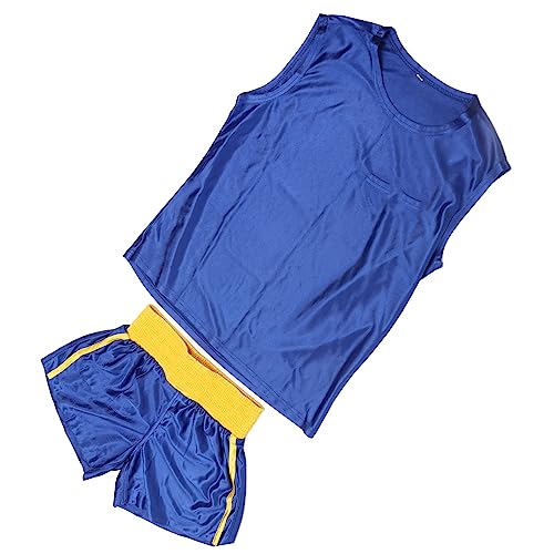 La mejor selección de Ropa de Boxeo para Niño . 41 LJCM Uniforme de Entrenamiento de Boxeo para Niños, Traje Mauy Tailandés para Niños, Mezcla de Algodón, Cintura Elástica Azul Perfecta, Cómodo para la Competencia