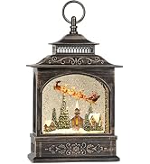 Amazon.com: 12 Inch Snow Globe Christmas, Glitter Lighted Lantern with ...