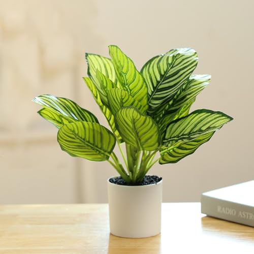 Planta artificial realista en maceta de plastico duradera 7
