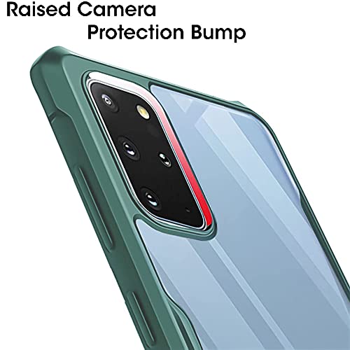 Image of WOW IMAGINE Shock Proof Clear Protective Back Case for Samsung Galaxy A10s | Galaxy M01s - AirEDGE Technology | 360 Degree Camera Protection | Transparent Hybrid Back Case Mobile Cover - Green