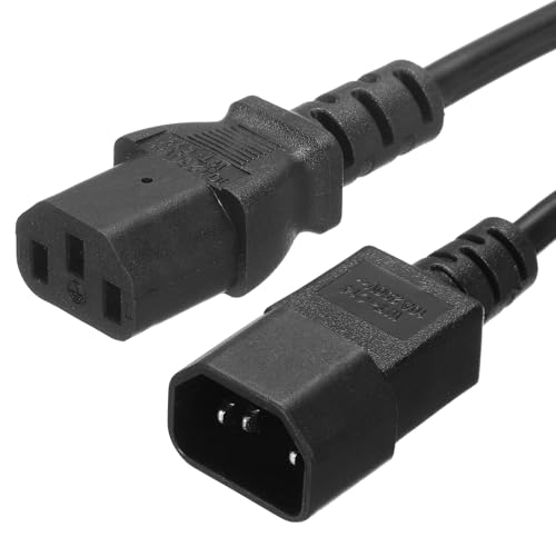 PATIKIL PDU Cable de Extensión Alimentación, 1m Cable Alargador de 3 Clavijas de Corriente Alterna C14 Macho a C13 Hembra 0.75mm² 250V 10A para Portátil Electrónica Ordenador Impresora