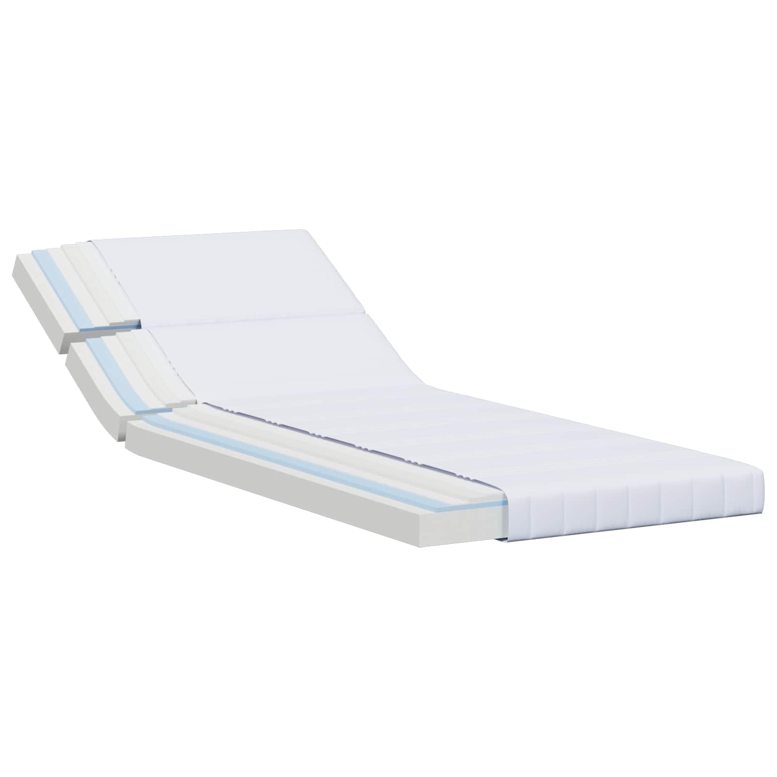 Materasso Espandibile in Schiuma 80x200 Bianco con Rivestimento Traspirante, Regolabile da 130 a 200 cm, Ergonomico, Lavabile, per Camera da Letto, Camera degli ospiti, Bambini e Ragazzi