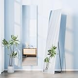 全身鏡 姿見 鏡 壁掛け スタンドミラー かがみ 36.5×146cm 折りたたみ 自立 軽量 薄型 アルミ合金 直角型 完成品 大型 おしゃれ 飛散防止 地震対策 ブラック VCDF-JP6-DHQSJ-2BLACK