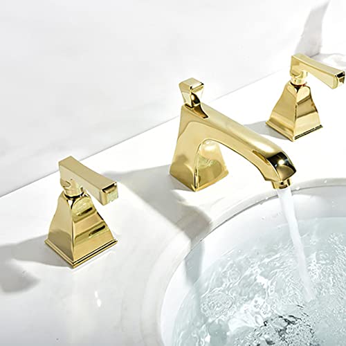 Robinet mitigeur de lavabo multifonction trois trous eau chaude et froide pour vasque