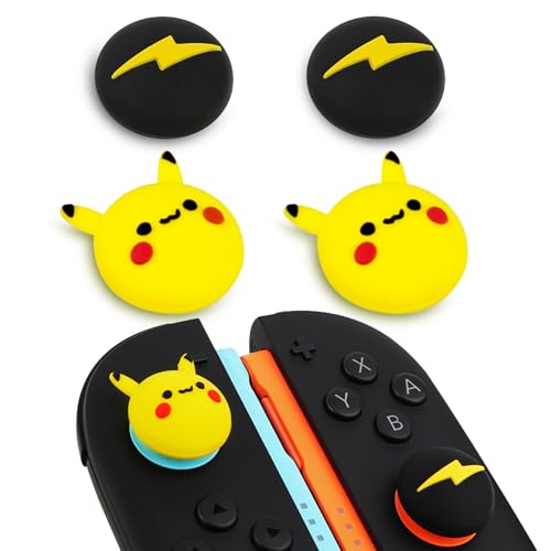 TIKOdirect Thumb Grip Caps for Nintendo Switch 2 / Switch 2 Pro Controller, 4PCS Kawaii Cute Joystick Cap Grip Soft Silicone Joycon Button Cover Switch 2 Accessories, Yellow