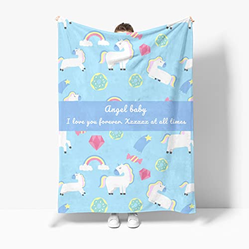 Personalisierte Decken für Baby mit Name.Custom Baby Blanket Flanell Plüsch Baby maßgeschneiderte Decken.Tolles Geschenk für Geburtstag, Weihnachten, Thanksgiving, Neugeborenes Baby-120*150cm Cover