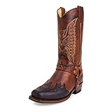KLASSISCHES DESIGN UND EINFACH ZU AUSSTATTEN: Diese Cowboystiefel haben ein klassisches Stickdesign. Das sieht toll aus mit Jeans, Shorts, Kleidern und so ziemlich allem, was man sich vorstellen kann.