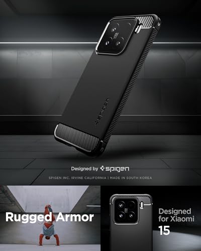 Image of Spigen Rugged Armor Designed for Xiaomi 15 Case (2025) [Military-Grade Protection] - Matte Black