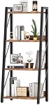 HOOBRO Ladder Shelf, 4-Tier Bookshelf, Corner Bookcase, Freestanding Storage Shelf Display Organizer, for Living Room, Bedroom, Home Office, Kitchen, Rustic Brown and Black BF304CJ01