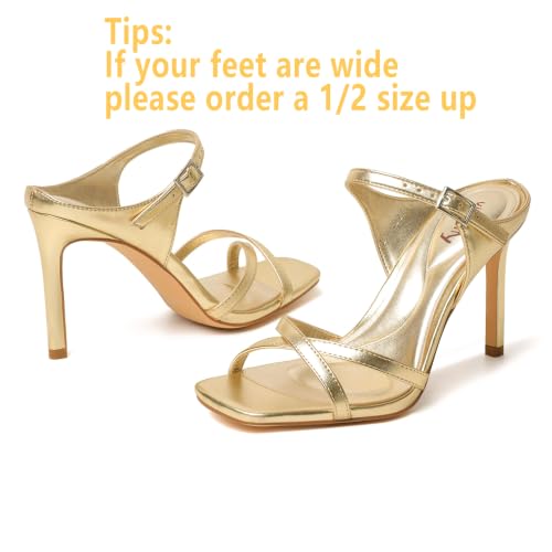 Image of vivianly Sandlas Heels for Women Dressy Stiletto 3.9In Heeled Mule Slip on