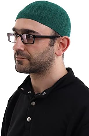 ihvan online Muslim Kufi Hats for Men, Knitted Bamboo Prayer Hat Taqiya, Takke, Islamic Caps, Islamic Gifts, Standart Size