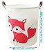BOOHIT Storage Baskets,Canvas Fabric Laundry Hamper-Collapsible Storage Bin with Handles,Toy Organizer Bin for Kid's Room,Office,Nursery Hamper, Home Decor(Fox)