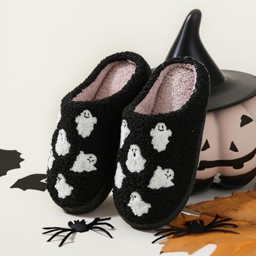 Halloween Christmas Slippers Holiday Slipper House Shoes Home Slipper for Women Fuzzy Outdoor Indoor Bedroom Slippers3