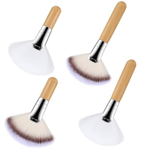 4PCS Fluffy Fan Brush Facials, Facial Fan Brushes Esthetician Flu...
