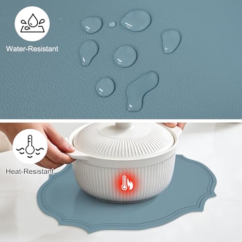 Sets de table imperméables bleu azur parfaits pour vos repas en extérieur - 5