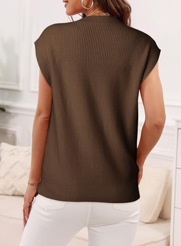 Dokotoo Sweater Vest Women Casual Crewneck Sleeveless Sweaters for Women Solid Loose Cable Knit Tank Tops3