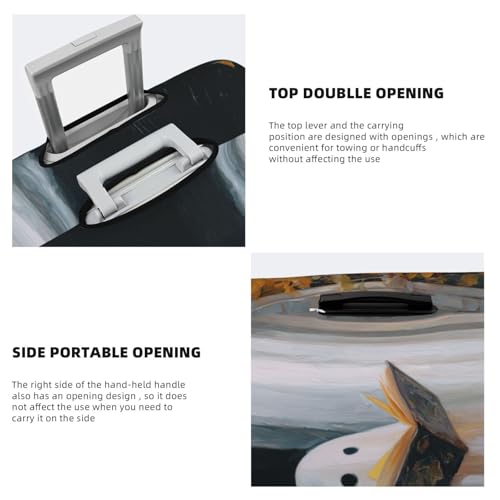 Cute Ghost Reading Book Window Elastic Travel Luggage Covers Dustproof Scratch-Resistant Suitcase Protector Fit 22-24 Inch3