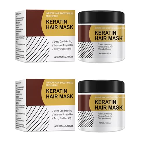 コラーゲンヘアマスク 1/2/3個ケラチン配合 ナイトケア 補修保湿トリートメント ダメージヘア用 滑らか ツヤ髪 乾燥髪 強化 コンパクト 深層ポータブルヘアトリートメント (2個)