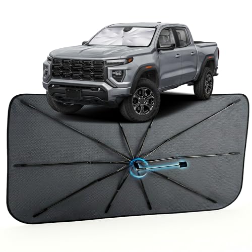Image of Car Windshield Sun Shade for GMC Canyon 2023-2026 -[Reflective Coated Fabric] Sunshade Umbrella for Front Window, Car Shades Sun Visor Keep Car Cool and Protects Interior, 1:1 Exact Fit