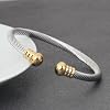 OSIRIDEH2 Stainless Steel Twisted Cable Wire Bracelets Adjustable Open Cuff Bangle Bracelet Vintage Jewelry Gift for Women (gold + silver cable bracelet) #5