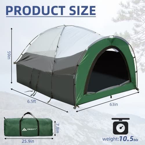 Forceatt Truck Bed Tent, Fits 5’-6.5’ , Waterproof Pu2000Mm Pickup 6.5 Foot Bed, Easy Setup 2 People Portable Truck Tents For Camping, Hiking, Fishing #TOP1
