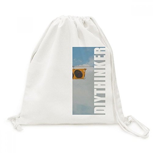 Sac à dos cordon en toile vert rouge bleu ciel blanc Sac de voyage léger