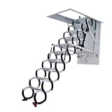 Escalera para áticos Escalera eléctrica de Acero al Carbono for ático, Plegable, for Montaje en Pared, retráctil, for Techo. Escalera desplegable(70 * 90cm)