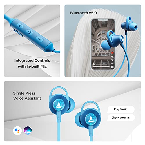 Image of boAt Rockerz 245v2 Bluetooth Wireless in Ear Earphones with Upto 8 Hours Playback, 12mm Drivers, IPX5, Magnetic Eartips, Integrated Controls and Lightweight Design with Mic(Ocean Blue)