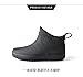 Jessie Men Rain Boots Outdoor Slip On Waterproof Non-Slip Rubber Ankle Boots Rain Booties (Black,7.5)