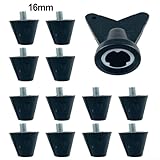 12pcs Football Boot Studs 5mm Thread Metal and Plastic Non-Slip Spikes with Wrench Compatible with for Standard Football Boots Rugby Cleats and Hiking Shoes, Black(16mm) - Image 2