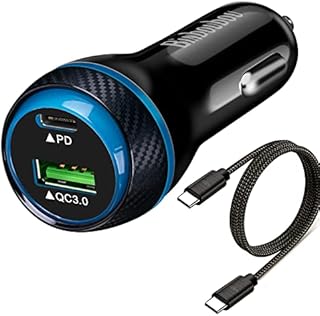 USB C Car Phone Charger -45W Super Fast Car Charger Type C [PD25W/PPS27W&QC3.0] Compatible with Samsung Galaxy S21/ S20/Ultra/Plus/Note20Pixel LG Moto-4ft Type C Cord