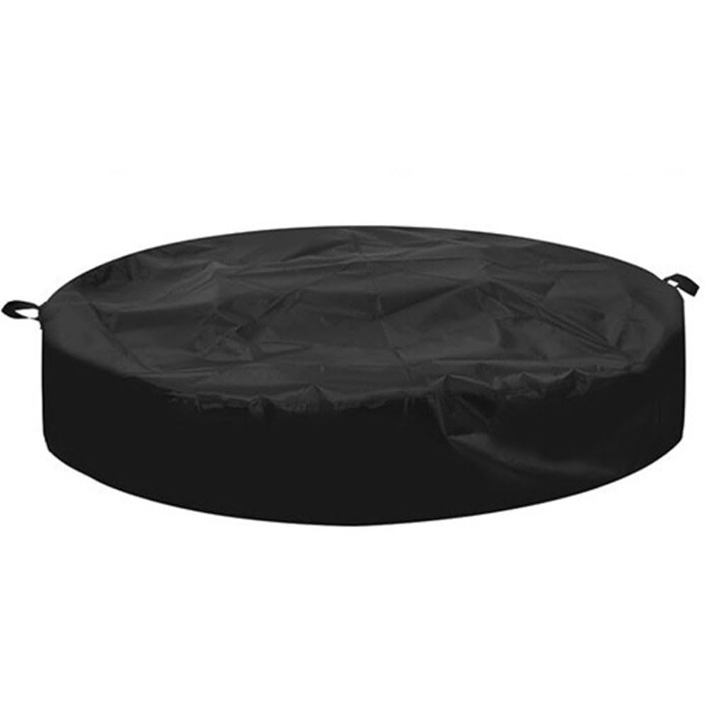 Housse ronde pour brasero enterré de terrasse – 145 cm de diamètre – Tissu Oxford 420D réglable de 129,5 à 144,8 cm – Protection résistante aux intempéries pour l'extérieur