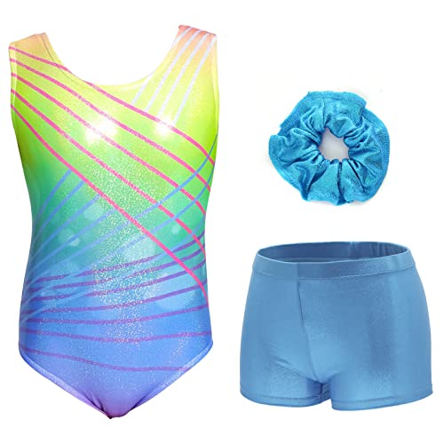 Image of Gymnastics Leotards for Girls Sparkle One-piece New Geometry Design Dancing Athletic Leotards 2-14Years