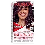Revlon ColorSilk Tone + Gloss + Care Demi Permanent Hair Color, Dye Kit with Leave-In Scalp and Haircare Serum, 2x Shinier, 4x Stronger, 4RV Burgundy, 4.5 fl oz