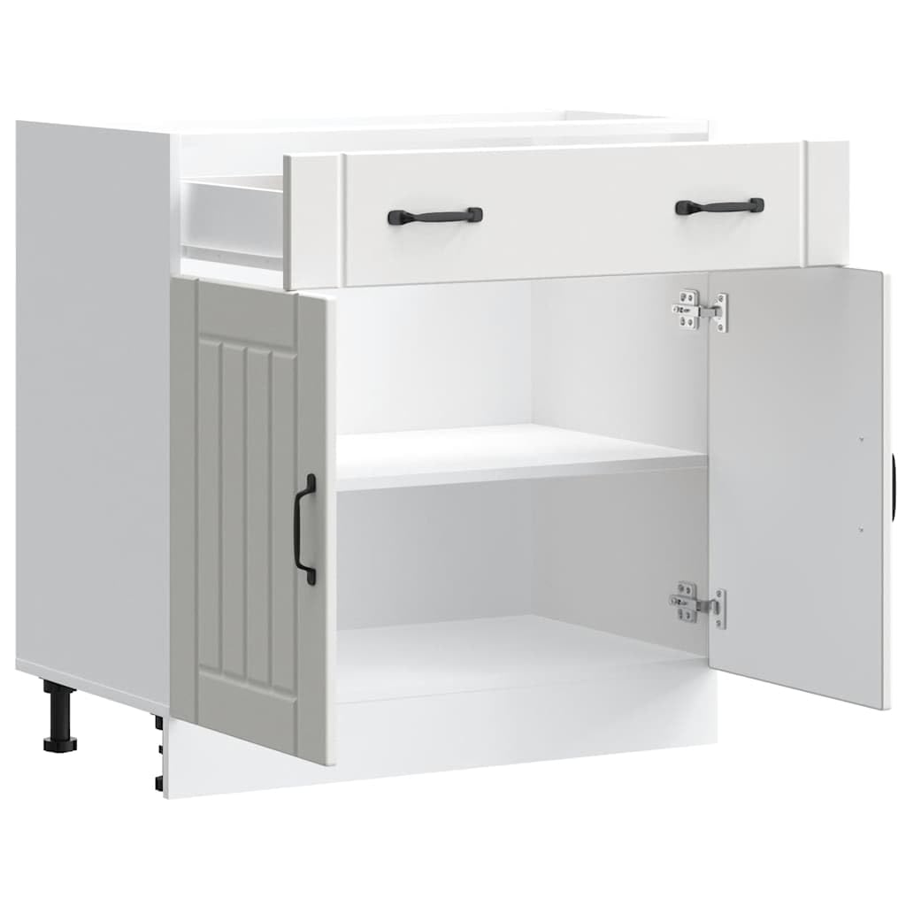 Myheimly Küchenschrank Küchenzeile,Küchenmöbel Einbauküche Schrank,Holzwerkstoff Schrank,Weiß,Kitchen Cabinet,80 x 46 x 81.5 cm