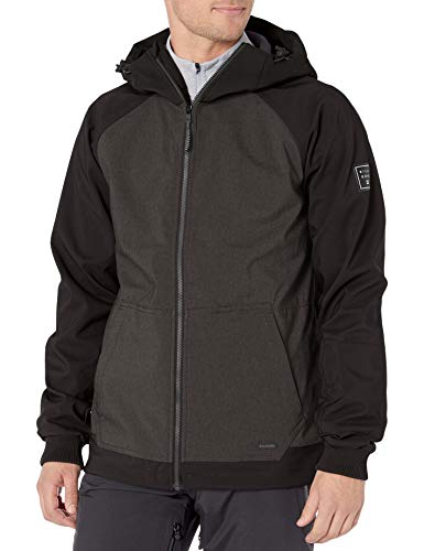 Billabong Men's Downhill Softshell Snowboard Jacket, Iron Heather, L